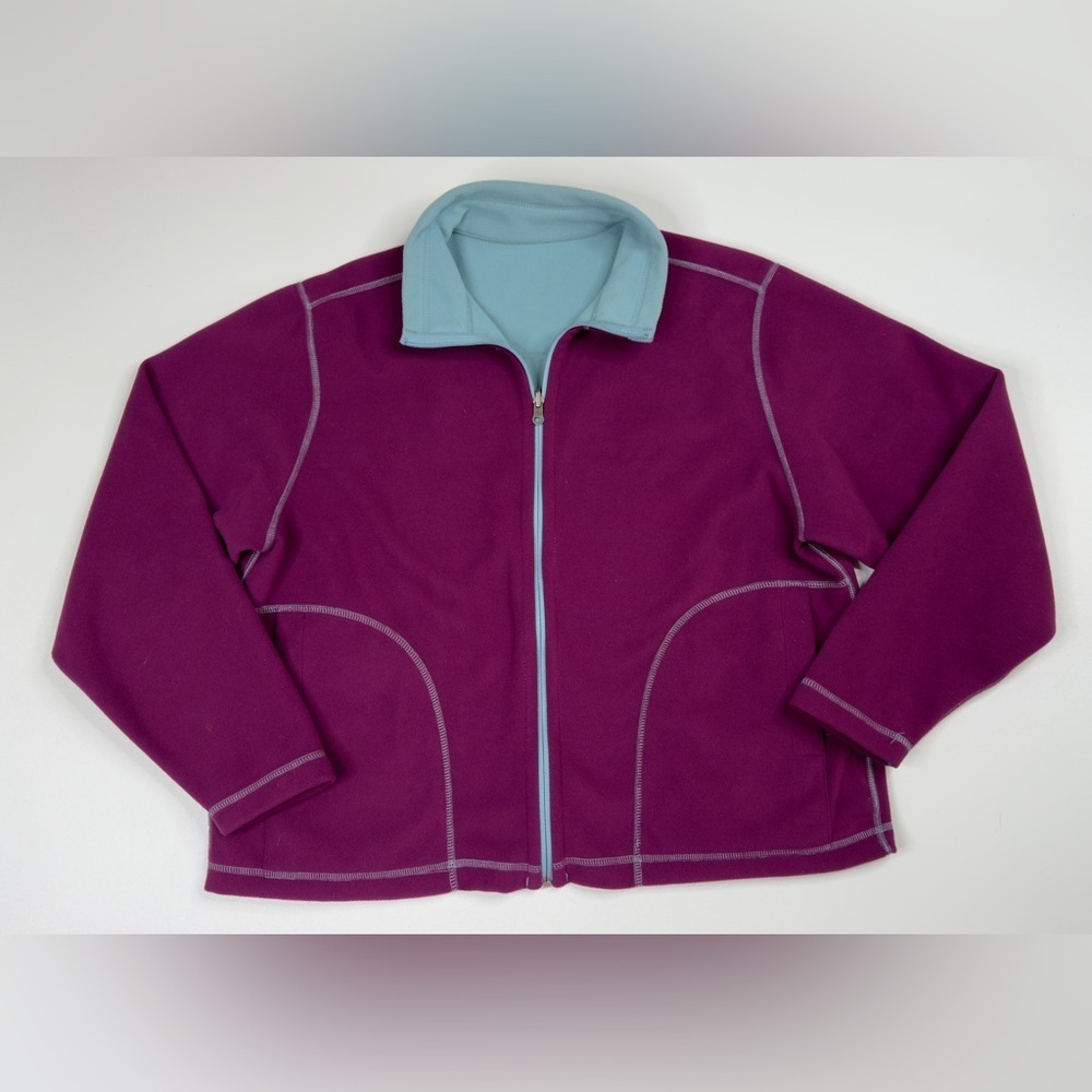 L.L. Bean Reversible Fleece Full Zip Jacket  size Large